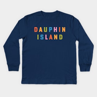 Dauphin Island Alabama Beach Mobile Bay Gulf of Mexico Kids Long Sleeve T-Shirt